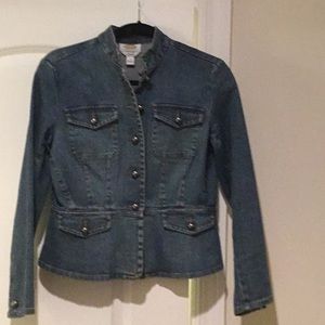 Talbots mandarin collar jean jacket -size 6P